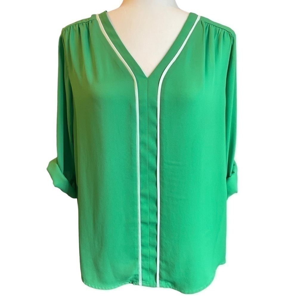 COLLECTIVE Concepts Long Sleeves V-Neck Green M - Picture 2 of 8